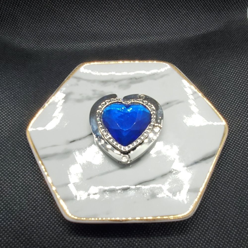 NIB Murano Art Blue Heart Purse Holder